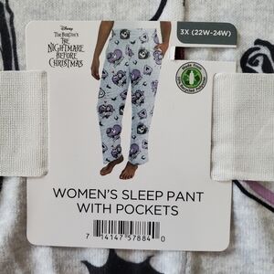 NWT Disney Nightmare Before Christmas Jack Sally Sleep Pants W/Pockets Lounge 3X
